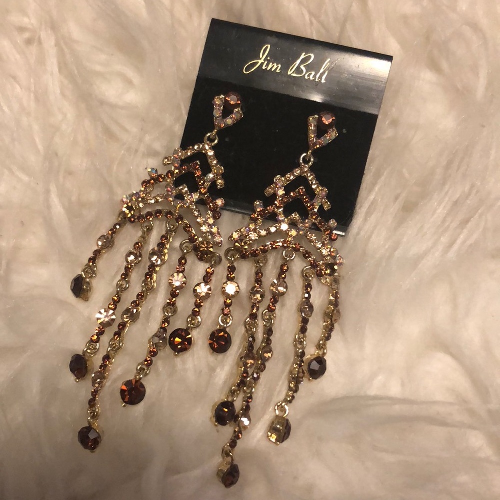 Gold/Amber/AB Swarovski Earrings